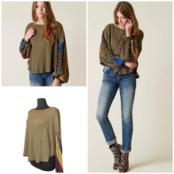 Blossom Sweater Thermal Top  Green We the free - Picture 1 of 8